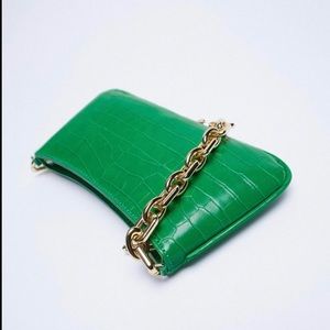 ZARA // Chain Strapped Animal Embossed Shoulder Bag